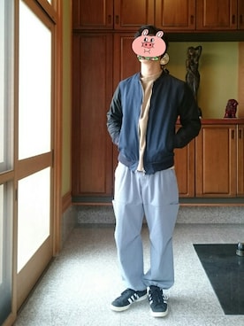 「SLICK（スリック）のアイテム（ブルゾン）」を使った、Yさん（メンズ・170cm）の春コーディネート
