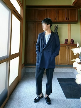 「Max Mara（マックスマーラ）のアイテム（ジャケット/アウター）」を使った、Yさん（メンズ・170cm）の秋コーディネート