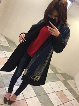 「EMODA（エモダ）のアイテム（ストール/ショール）」を使った、ｆ*さん（レディース・164cm）の冬コーディネート