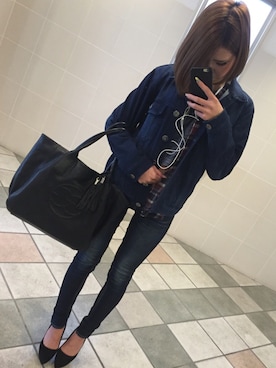 「EGOIST（エゴイスト）のアイテム（トートバッグ）」を使った、ｆ*さん（レディース・164cm）の春コーディネート