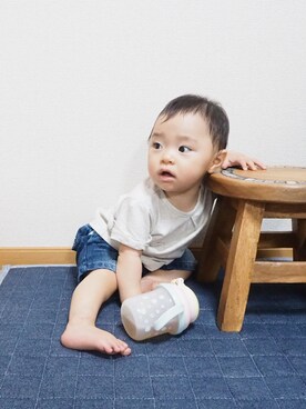 「La poche（ラ ポッシュ）のアイテム」を使った、ttssuumm＊*さん（キッズ・70cm）の夏コーディネート