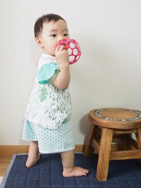 「Gemeaux（ジェモー）のアイテム」を使った、ttssuumm＊*さん（キッズ・70cm）の夏コーディネート