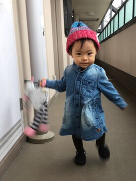 「アイテム（シャツワンピース）」を使った、ttssuumm＊*さん（キッズ・70cm）の秋コーディネート