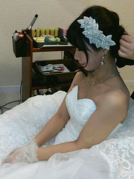 「ウェディングドレス」｜「アイテム（アクセサリー）」を使った、makiさん（レディース・159cm）の冬コーディネート