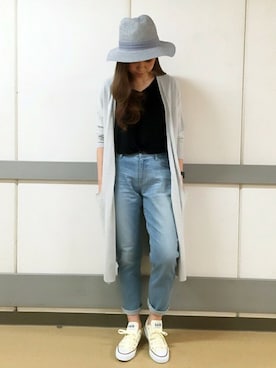 「ロングカーディガン」｜YUKIさん（レディース・161cm）の春コーディネート