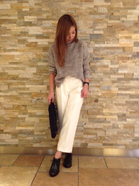 「タートルネック」｜「アイテム（クラッチバッグ）」を使った、YUKIさん（レディース・161cm）の秋コーディネート
