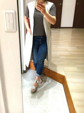 「PLST（プラステ）のアイテム（その他アウター）」を使った、miyuさん（レディース・151cm）の夏コーディネート