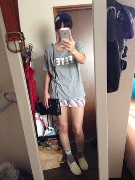 「US RAGS（ユーエスラグス）のアイテム（パンツ）」を使った、yaaaaamさん（レディース・155cm）の夏コーディネート