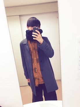 「アイテム（ステンカラーコート）」を使った、HATAKEさん（メンズ・184cm・10代）の冬コーディネート