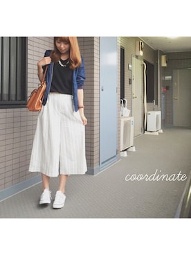 「A part by（アパートバイ）のアイテム（ブルゾン）」を使った、MEGUMIさん（レディース・159cm）の夏コーディネート