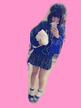 「school」｜「アイテム（スウェット）」を使った、ぺちさん（レディース・165cm）の秋コーディネート