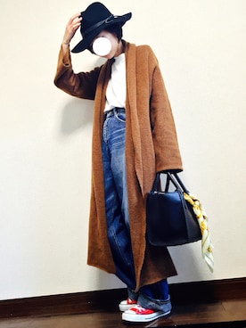 「コーディガン」｜「アイテム（財布/小物）」を使った、E☺︎さん（レディース・156cm）の冬コーディネート
