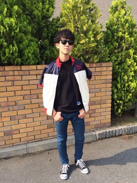 「PUMA（プーマ）のアイテム（ブルゾン）」を使った、ヒツジマン🐑さん（メンズ・176cm）の夏コーディネート