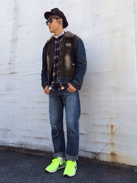 「PUMA（プーマ）のアイテム（ハンチング/ベレー帽）」を使った、ヒツジマン🐑さん（メンズ・176cm）の秋コーディネート