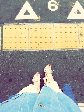 「??のアイテム（サンダル、ベージュ系）」を使った、ねこのめさん（レディース・151cm）の夏コーディネート