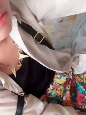 「no brand（ノーブランド）のアイテム（ジャケット/アウター、ベージュ系）」を使った、ねこのめさん（レディース・151cm）の夏コーディネート