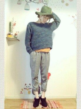 「ミカヅキモモコ（ミカヅキモモコ）のアイテム（ピアス（両耳用））」を使った、yukichiさん（レディース・156cm）の冬コーディネート