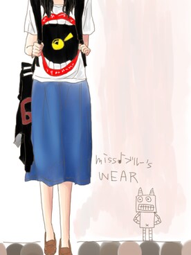 「ひざ丈スカート」｜「アイテム（その他）」を使った、RANTANさん（レディース・163cm）の夏コーディネート
