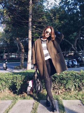 「plaid」｜「アイテム（その他）」を使った、Gracegiftさん（レディース・161cm）の冬コーディネート