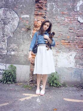 「skirt」｜「アイテム（モカシン/デッキシューズ）」を使った、Gracegiftさん（レディース・163cm）の春コーディネート