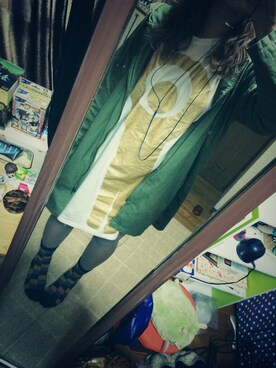 「mercibeaucoup,（メルシーボークー）のアイテム（シャツワンピース）」を使った、よしぃ。さん（レディース・161cm）の秋コーディネート