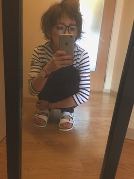 「BIRKENSTOCK（ビルケンシュトック）の＜BIRKENSTOCK（ビルケンシュトック）＞ ARIZONA BIRKOFLOR/サンダル¨ ◆（サンダル）」を使った、rio.cさん（レディース・148cm）の夏コーディネート