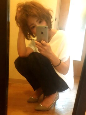 「PELLICO（ペリーコ）の《WEB限定》PELLICO スタッズ HEELパンプス◆（パンプス）」を使った、rio.cさん（レディース・148cm）の夏コーディネート