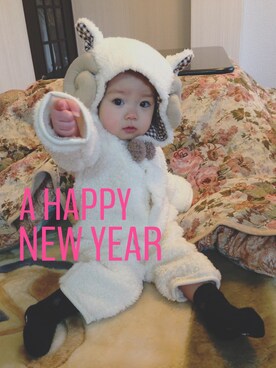 「今年初」｜airieさん（キッズ・70cm）の冬コーディネート