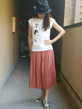 「ハットコーデ」｜&りっちさん（レディース・154cm）の春コーディネート