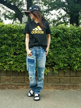 「Callaway（キャロウェイ）のアイテム（キャップ）」を使った、&りっちさん（レディース・154cm）の夏コーディネート