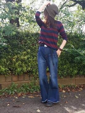 「BARAK（バラク）のアイテム（帽子）」を使った、&りっちさん（レディース・154cm）の秋コーディネート