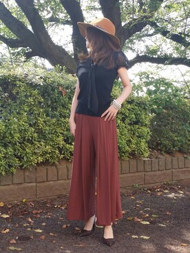 「ボウタイ」｜&りっちさん（レディース・154cm）の秋コーディネート