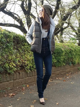 「BARAK（バラク）のアイテム（帽子）」を使った、&りっちさん（レディース・154cm）の秋コーディネート