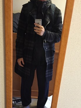 「nonnative（ノンネイティブ）のアイテム（チェスターコート）」を使った、セブンイレバーさん（メンズ・178cm）の冬コーディネート