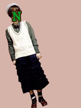 「axes femme（アクシーズファム）のアイテム（ベスト）」を使った、mrs.nicolmicalsさん（レディース・149cm）の秋コーディネート