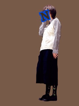 「axes femme（アクシーズファム）のアイテム（ベスト）」を使った、mrs.nicolmicalsさん（レディース・149cm）の秋コーディネート