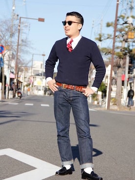 「寒い」｜「アイテム（フォーマルスーツ/小物）」を使った、tsuguさん（メンズ・169cm）の冬コーディネート