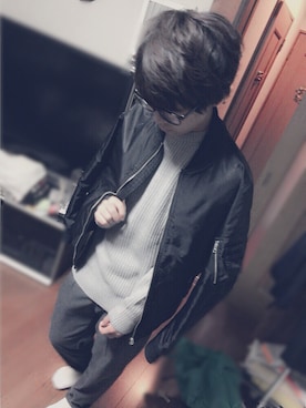 「アイテム（MA-1）」を使った、しまっちさん（メンズ・163cm・20代）の秋コーディネート