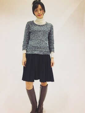 「rag & bone（ラグアンドボーン）のアイテム（ニット/セーター）」を使った、吉岡更紗さん（レディース・159cm）の冬コーディネート
