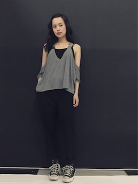 「aliceMcCALL（アリスマッコール）のアイテム」を使った、吉岡更紗さん（レディース・159cm）の夏コーディネート