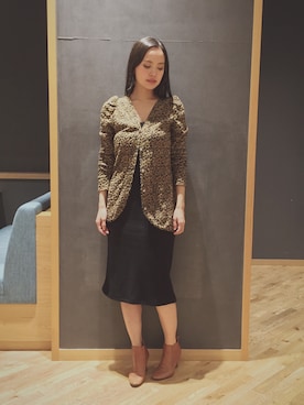 「Cher Shore（シェルショア）のアイテム」を使った、吉岡更紗さん（レディース・159cm）の秋コーディネート