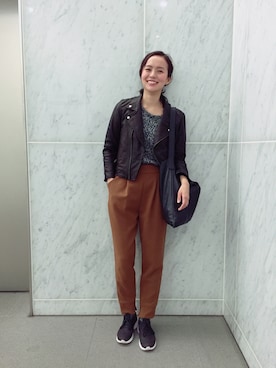 「rag & bone（ラグアンドボーン）のアイテム（ニット/セーター）」を使った、吉岡更紗さん（レディース・159cm）の秋コーディネート