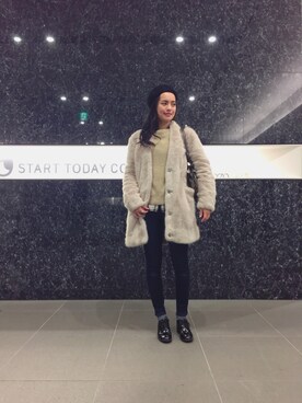 「La TOTALITE（ラトータリテ）のアイテム（その他アウター）」を使った、吉岡更紗さん（レディース・159cm）の冬コーディネート