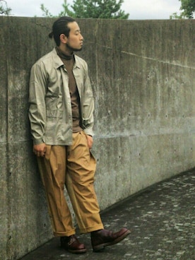 「アイテム（その他トップス、ブラウン系）」を使った、 Yukiさん（メンズ・179cm）の秋コーディネート