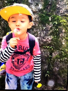 「JAM（ジャム）のアイテム（キャップ）」を使った、kouchaさん（キッズ・100cm）の秋コーディネート