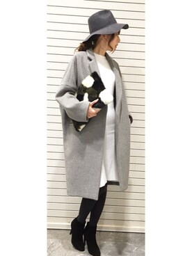 「ENFOLD（エンフォルド）のアイテム（その他アウター）」を使った、micoronさん（レディース・167cm）の冬コーディネート
