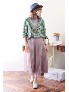 「CONVERSE（コンバース）のconverse（コンバース） ALL STAR OX（オールスターOX）（スニーカー）」を使った、micoronさん（レディース・167cm）の秋コーディネート