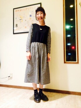 「美容室」｜「アイテム（ワンピース）」を使った、Habitat Hair+Makeさん（レディース・164cm）の冬コーディネート