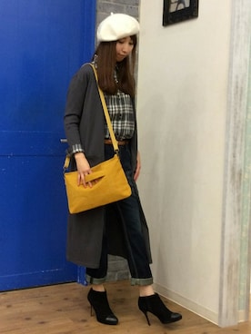 「マキシ」｜「アイテム（帽子）」を使った、kaoriさん（レディース・157cm）の秋コーディネート