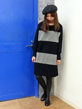 「LBC（エルビーシー）のアイテム（チュニック）」を使った、kaoriさん（レディース・157cm）の冬コーディネート